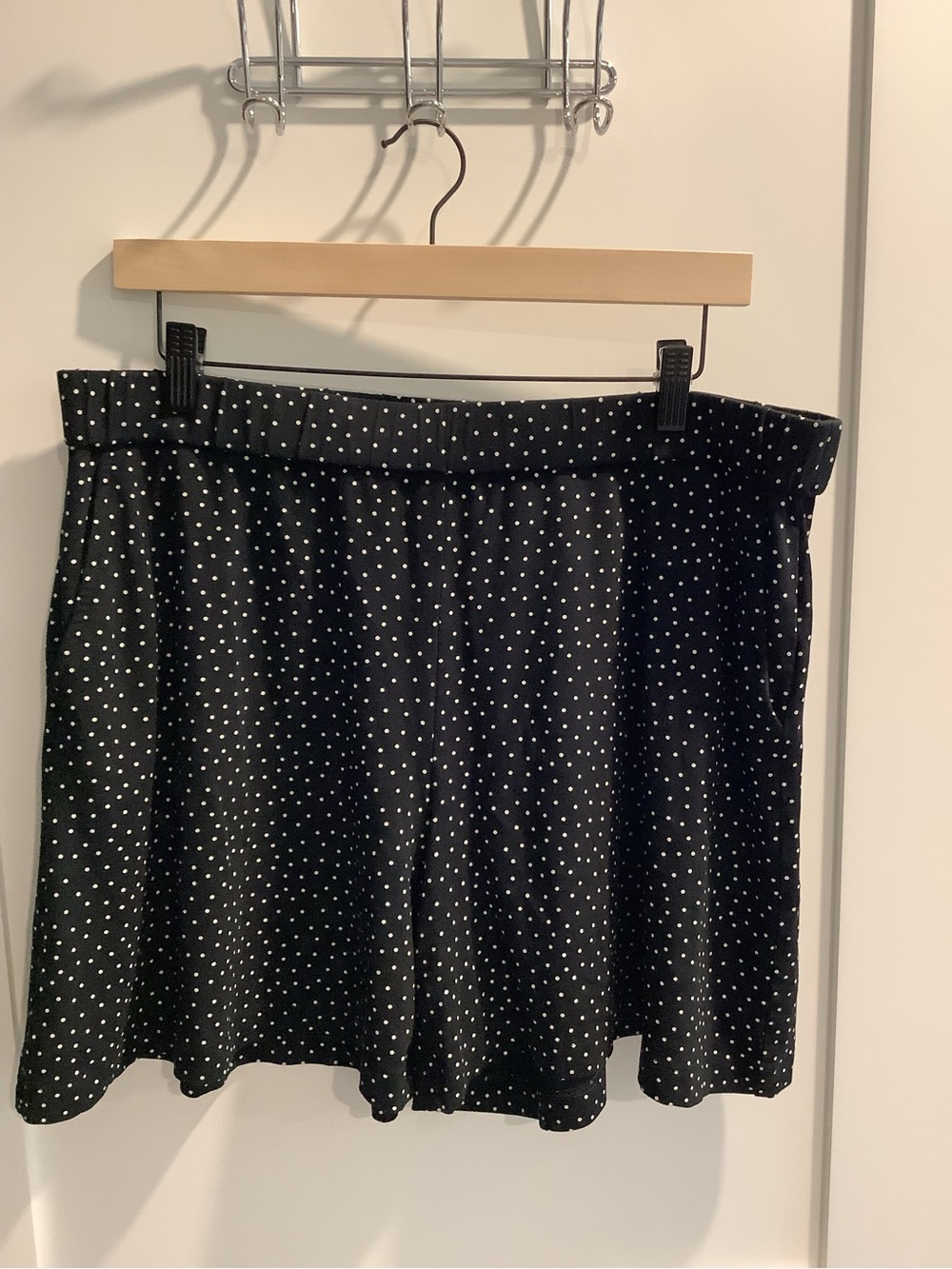 J. Jill Black Shorts with White Polka Dots